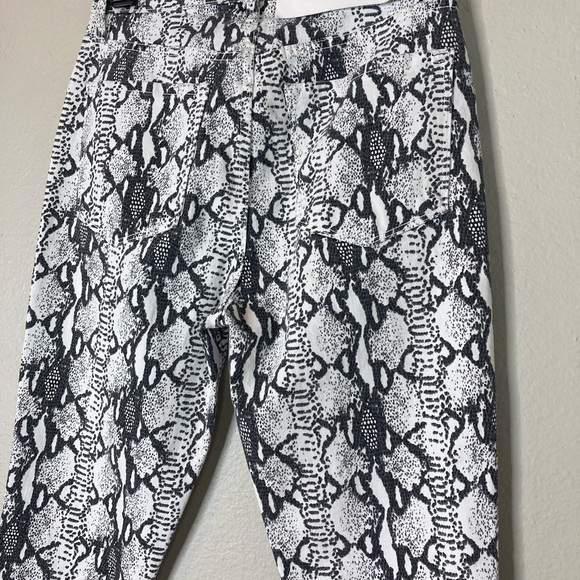Frame Womens Ali High-Rise Cigarette Python-Print Jeans - Picture 7 of 9